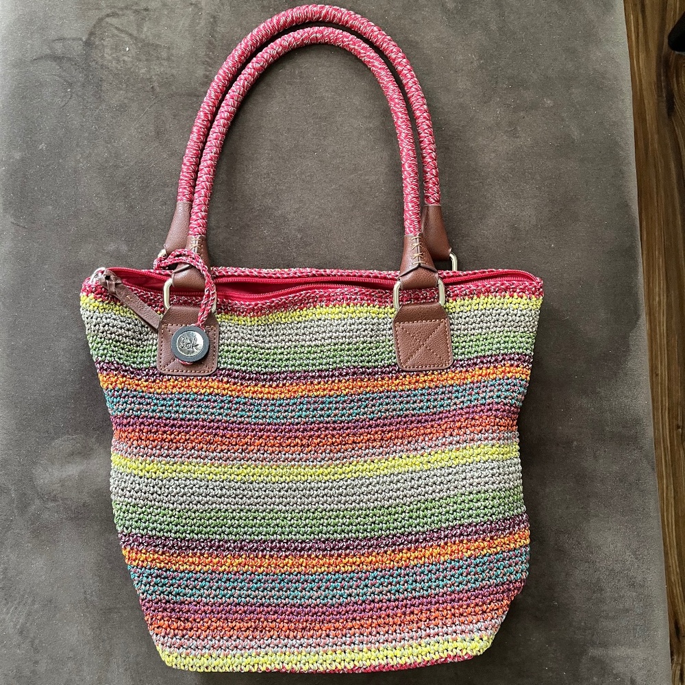 The Sak Cambria Woven Crochet Tote Purse